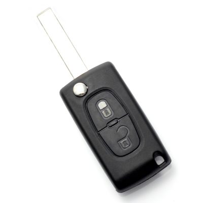 Citroen / Peugeot 407 - Carcasa tip cheie briceag cu 2 butoane, lama HU83-SH2 cu suport baterie - Carcase de chei - Mercaton Store