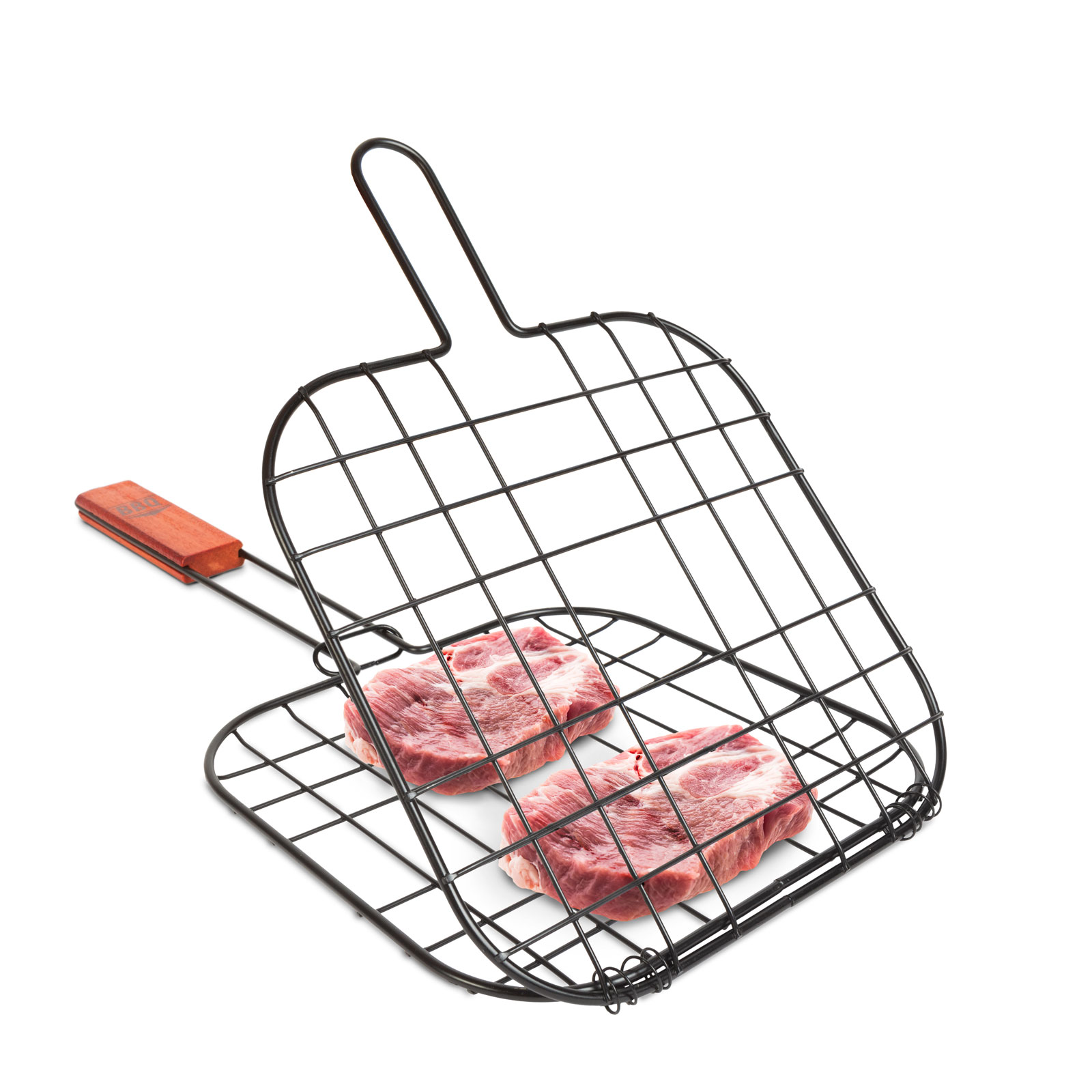 Gratar pentru carne cu maner din lemn