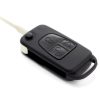 Carcasa cheie tip briceag pentru Mercedes, 3 butoane, lama cu 2 piste, Negru / Crom - Carcase de chei - Mercaton Store