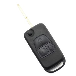 Carcasa cheie tip briceag pentru Mercedes, 3 butoane, lama cu 4 piste, Negru - Carcase de chei - Mercaton Store