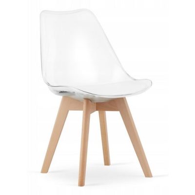 Scaun bucatarie/living, Mercaton, Mark, PP, lemn, transparent, 49x42x82.5 cm - Scaune pentru Casa - Mercaton Store