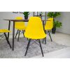 Scaun stil scandinav, Mercaton, Osaka, PP, lemn, galben si negru, 46x54x81 cm - Scaune pentru Casa - Mercaton Store