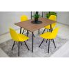 Scaun stil scandinav, Mercaton, Osaka, PP, lemn, galben si negru, 46x54x81 cm - Scaune pentru Casa - Mercaton Store