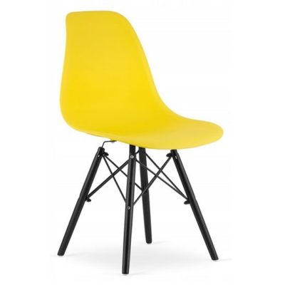 Scaun stil scandinav, Mercaton, Osaka, PP, lemn, galben si negru, 46x54x81 cm - Scaune pentru Casa - Mercaton Store