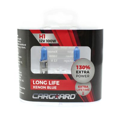 Set de 2 becuri Halogen H1, 100W +130% Intensitate - LONG LIFE - CARGUARD - Becuri Halogen - Mercaton Store