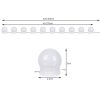 Becuri LED pentru oglinda, masa de toaleta, machiaj, cu panou control, 30 moduri iluminare, USB, set 10 buc, Malatec - Masute de toaleta - Mercaton Store