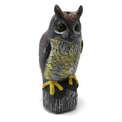 Decoratiune / sperietoare daunatori, solara, Bufnita cu ochi luminosi 41cm - Decoratiuni gradina - Mercaton Store