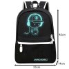 Ghiozdan/rucsac smart, fosforescent, impermeabil, cablu USB, mini jack, lacat, negru, 33x14x42 cm, Kruzzel - Rucsacuri sport casual - Mercaton Store