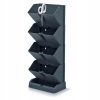 Ghivece decorative de flori, modular, antracit, 4x1 L, set 4 buc, 19.5x11.4x47.5 cm, Mini Cascade - Ghivece pentru flori - Mercaton Store