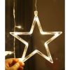 Instalatie luminoasa tip perdea, model stea si luna, alb rece, 8 moduri iluminare, interior-exterior, IP44, 138 LED, 2.5 m - Instalatii de Craciun - Mercaton Store