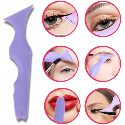 Sablon multifunctional 5 in 1 Eyeline din silicon pentru makeup ochi, fata, sprancene, buze, 149.4x41.4x8 mm, Mov - Accesorii Diverse pentru Ingrijire - Mercaton Store