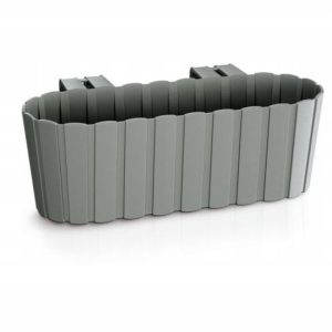 Jardiniera decorativa, suport plastic, gri, 4.9 L, 38.3x21.2x13 cm, Boardee Hook - Ghivece pentru flori - Mercaton Store