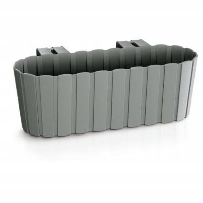 Jardiniera decorativa, suport plastic, gri, 4.9 L, 38.3x21.2x13 cm, Boardee Hook - Ghivece pentru flori - Mercaton Store