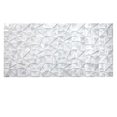 Panou decorativ, PVC, model marmura 3D, abstract, nuante gri, 96x48.5 cm  - Placi decorative - Mercaton Store