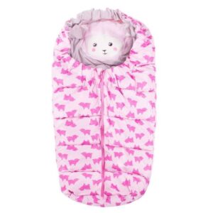 Sac de dormit pentru copii, bebelusi, roz, 80×45/40 cm, Springos