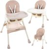 Scaun de masa pentru bebelusi, 3 in 1, roz, max 20 kg, 60x75x92 cm, Kruzzel - Scaune de Masa - Mercaton Store