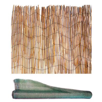 Set 2 trestii, 1.5x5 m + Plasa umbrire 90 g/mp, 10x1.5 m - Garduri de gradina - Mercaton Store