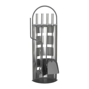 Set accesorii semineu, suport cu 4 piese, inox, 66 cm - Accesorii sobe si seminee - Mercaton Store