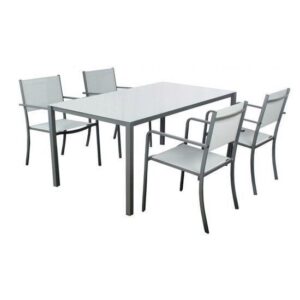 Set mobilier pentru gradina MCT 225218 compus din 1 masa, 4 scaune, Gri - Seturi Mobilier Gradina - Mercaton Store