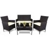 Set mobilier pentru gradina MCT Garden 273, compus din 2 fotolii, 1 canapea, 1 masa, Poliratan, Maro - Seturi Mobilier Gradina - Mercaton Store