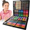 Set pictura si desen pentru copii, trusa plastic, neagra, 288 piese, 47x46 cm, Isotrade - Seturi pictura si desen - Mercaton Store