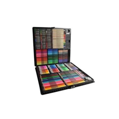 Set pictura si desen pentru copii, trusa plastic, neagra, 288 piese, 47x46 cm, Isotrade - Seturi pictura si desen - Mercaton Store