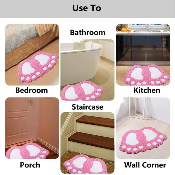 Covoras de baie din PVC model Picioare anti derapant ultra absorbant Roz 60 x 40 cm 5