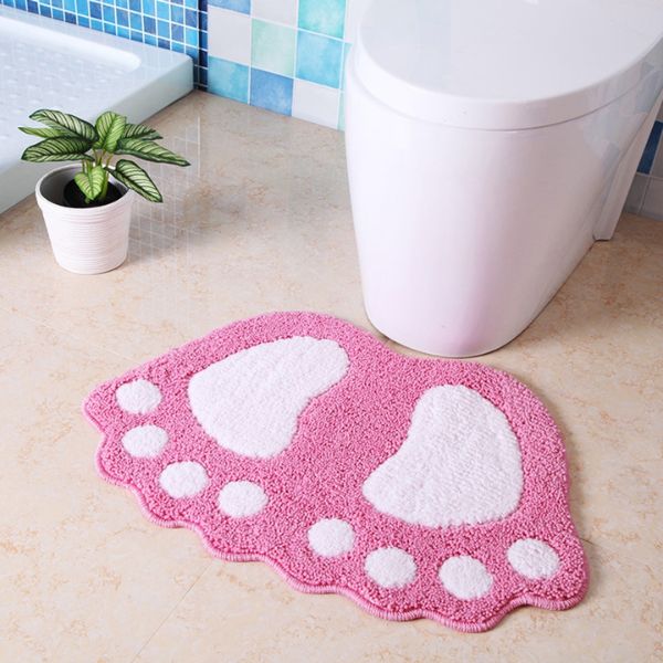 Covoras de baie din PVC model Picioare anti derapant ultra absorbant Roz 60 x 40 cm 7