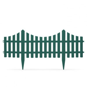 Gard decorativ extensibil pentru gradina din plastic, 60 x 23 cm, Verde