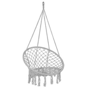 Hamac brazilian, tip scaun, Springos, gri, max 150kg, 79x80x120 cm