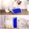 Perie de masaj si curatarea blanii cu iarba Catnip pentru pisicute, montaj pe colturi, 8.5 x 12.5 cm, Albastru - Ingrijire Animale - Mercaton Store