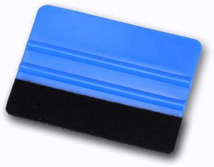 Racleta din plastic cu velur negru din textil rezistent pentru colantare folie autocolant, Albastru, MCT-18116