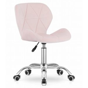 Scaun de birou, Mercaton, Avola, rotativ, catifea, roz, 46.5x55x86.5 cm - Scaune pentru Casa - Mercaton Store