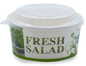 Set 50 Boluri pentru salata din carton, cu capac, Capacitate 1100 ML, Model Fresh, meniu fast food la pachet - Boluri si Castroane - Mercaton Store