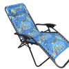 Sezlong-Scaun camping cu tetiera, din panza cu model pestisori, 120 KG, structura metalica, albastru - Scaune gradina si sezlonguri - Mercaton Store