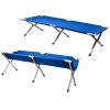Pat pliabil camping, gradina, pescuit, Verk Group, poliester, albastru, max 110 kg, 187x70x42 cm - Scaune gradina si sezlonguri - Mercaton Store