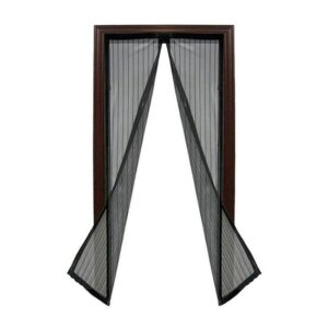 Plasa cu magnet pentru usa impotriva tantarilor si mustelor, Verk Group, poliester, neagra, 210×100 cm
