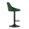 Scaun de bucatarie/bar, Mercaton, Kast, rotativ, catifea, verde si negru, 45.5x49x85-105 cm - Scaune pentru Casa - Mercaton Store
