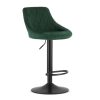 Scaun de bucatarie/bar, Mercaton, Kast, rotativ, catifea, verde si negru, 45.5x49x85-105 cm - Scaune pentru Casa - Mercaton Store
