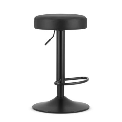 Scaun de bucatarie/bar, Mercaton, Rojst, rotativ, piele ecologica, negru, 38x38x62-83 cm - Scaune pentru Casa - Mercaton Store