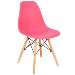 Scaun stil scandinav, Jumi, Eva, PP, lemn, roz, 46x52x81 cm - Scaune pentru Casa - Mercaton Store
