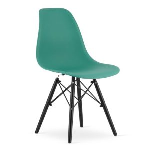 Scaun stil scandinav, Artool, Osaka, PP, lemn, verde si negru, 46x54x81 cm - Scaune pentru Casa - Mercaton Store