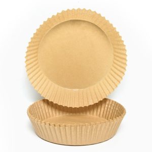 Set 100 Hartii de copt sau prajit pentru Airfryer, Forma rotund, in suport de plastic cu capac, 16 x 16 cm - Diverse Bucatarie - Mercaton Store