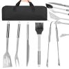 Ustensile pentru barbecue, grill, gratar, inox, set 5 piese, cu trusa, Springos - Accesorii pentru Gratare - Mercaton Store