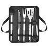 Ustensile pentru barbecue, grill, gratar, inox, set 5 piese, cu trusa, Springos - Accesorii pentru Gratare - Mercaton Store