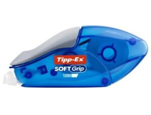 Banda de corectare, Bic Tipp-Ex, Soft Grip, carcasa albastra, 4,2 mm x 10 m