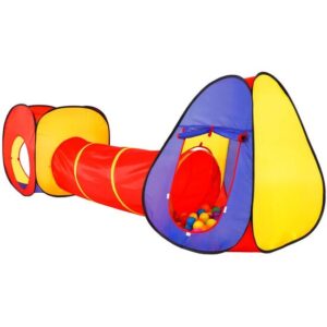Cort de joaca pentru copii, Springos, 3 in 1, igloo si cub, cu tunel, husa, 245x74x90 cm