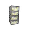 Dulap gri pentru depozitare, din plastic, 4 sertare, model cu floricele mici multicolore - Sifoniere si dulapuri - Mercaton Store Dulap gri pentru depozitare, din plastic, 4 sertare, model cu floricele mici multicolore - Sifoniere si dulapuri - Mercaton Store