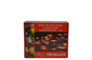 Instalatie de Craciun, sirag luminos cu 8 jocuri de lumini, 100 de beculete fulgi de nea, multicolore, 5 m - Instalatii de Craciun - Mercaton Store