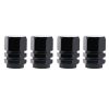 Set 4 capace hexagonale decorative pentru valva auto, Aluminiu, 1.8 cm, Negru - Accesorii Roti - Mercaton Store